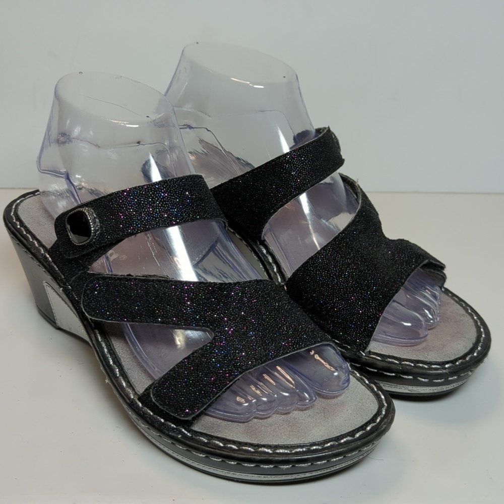 Alegria by PG Lite Loti Glitteroti sparkle wedge sandals womans size 7-7.5 EU 37 - Picture 2 of 16